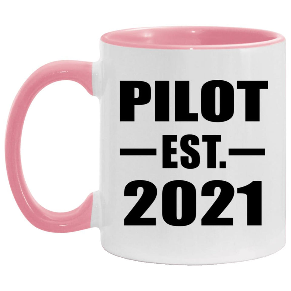 Pilot Established EST. 2021 - 11oz Accent Mug Pink