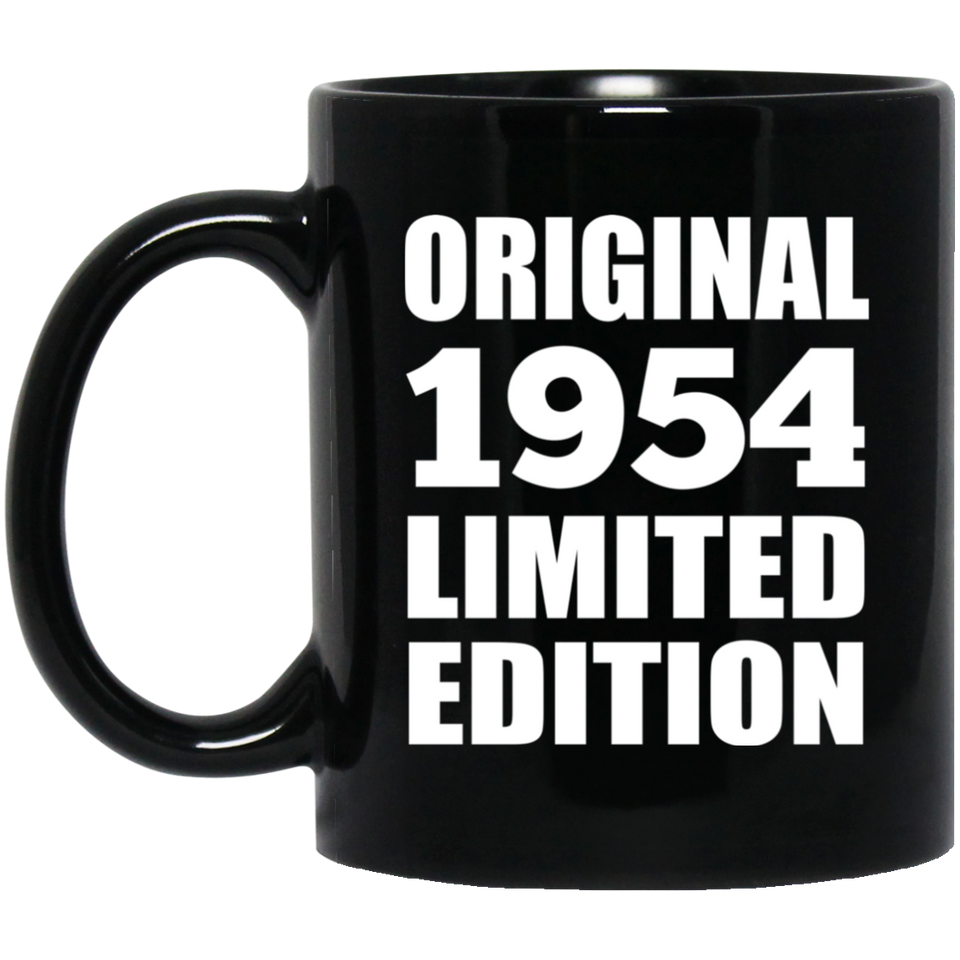 70th Birthday Original 1954 Limited Edition - 11oz Coffee Mug Black