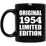 70th Birthday Original 1954 Limited Edition - 11oz Coffee Mug Black