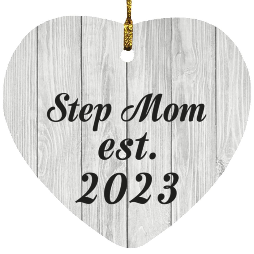 Step Mom Established Est. 2023 - Heart Ornament F