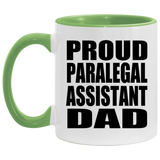 Proud Paralegal Assistant Dad - 11oz Accent Mug Green