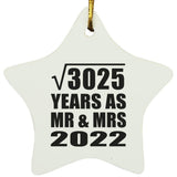 55th Anniversary Square Root of 3025 Years As Mr & Mrs 2022 - Star Ornament