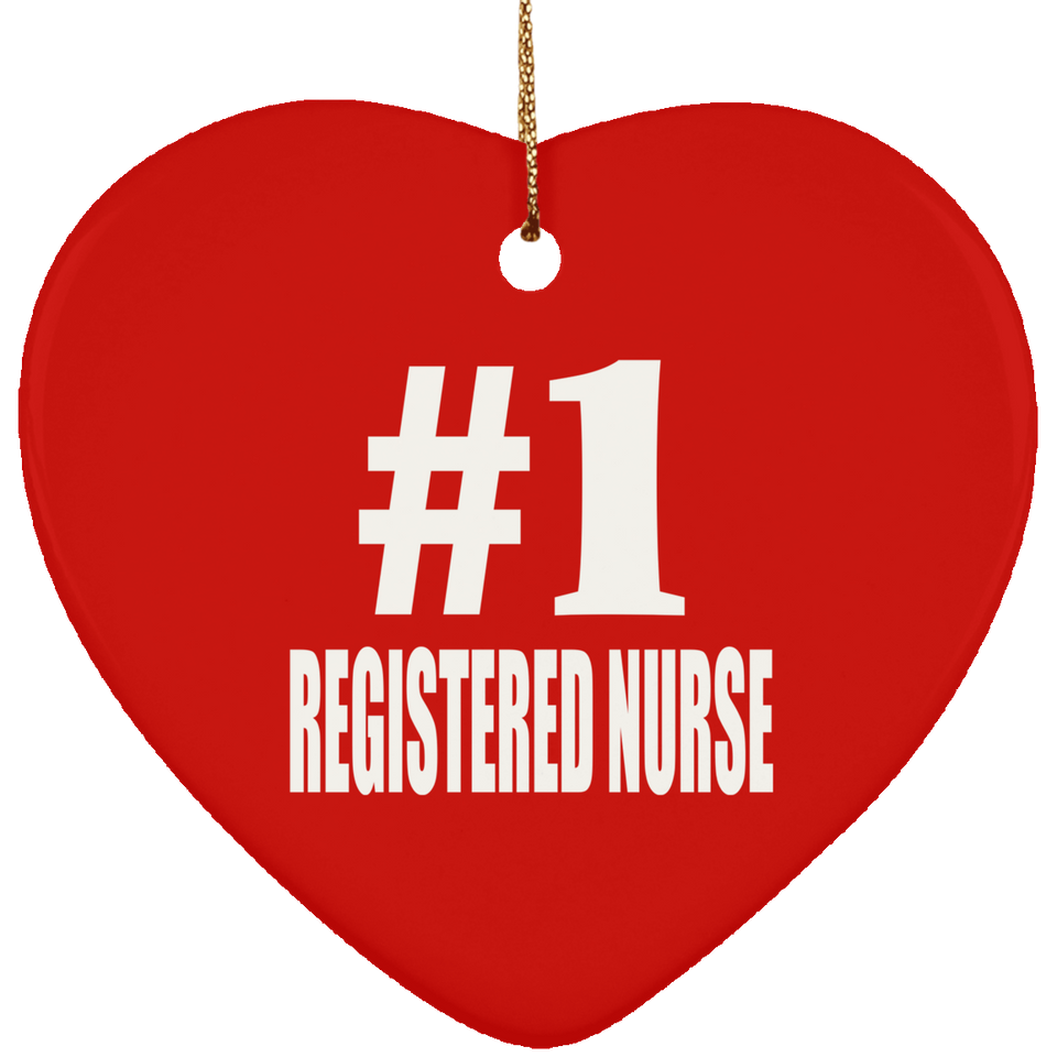 Number One #1 Registered Nurse - Heart Ornament