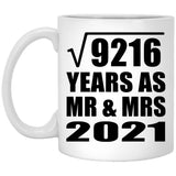 96th Anniversary Square Root of 9216 Years As Mr & Mrs 2021 - 11oz Coffee Mug