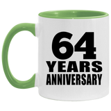 64th Anniversary 64 Years - 11oz Accent Mug Green