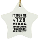 27th Birthday Took Square Root of 729 Years To Awesome - Star Ornament