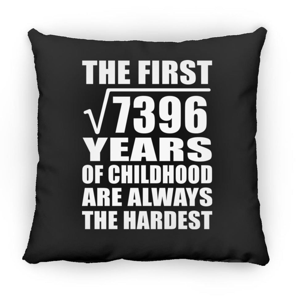 86th Birthday Square Root of 7396 Years of Childhood - Throw Pillow Black