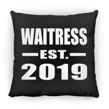 Waitress Established EST. 2019 - Throw Pillow Black