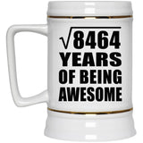 92nd Birthday Square Root of 8464 Years of Being Awesome - Beer Stein