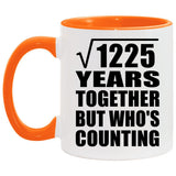 35th Anniversary Square Root of 1225 Years Who's Counting - 11oz Accent Mug Orange