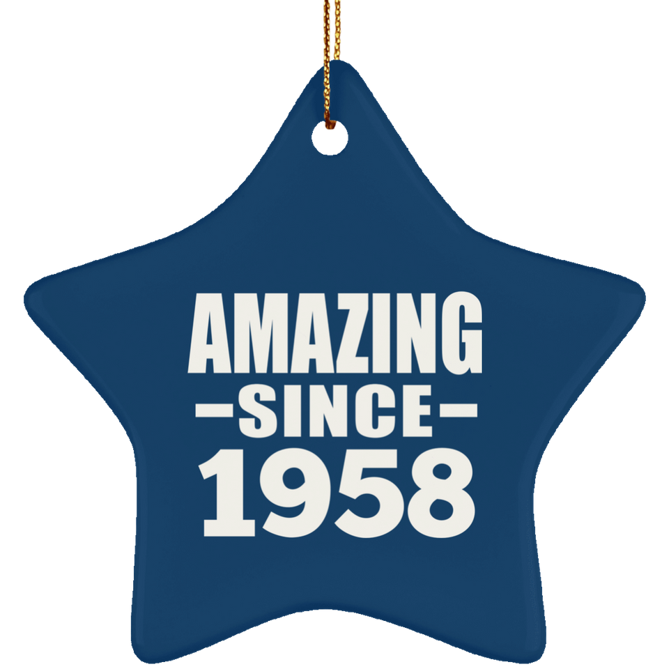 66th Birthday Amazing Since 1958 - Star Ornament