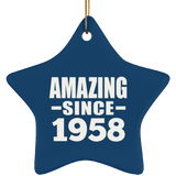 66th Birthday Amazing Since 1958 - Star Ornament