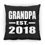 Grandpa Established EST. 2018 - Throw Pillow Black