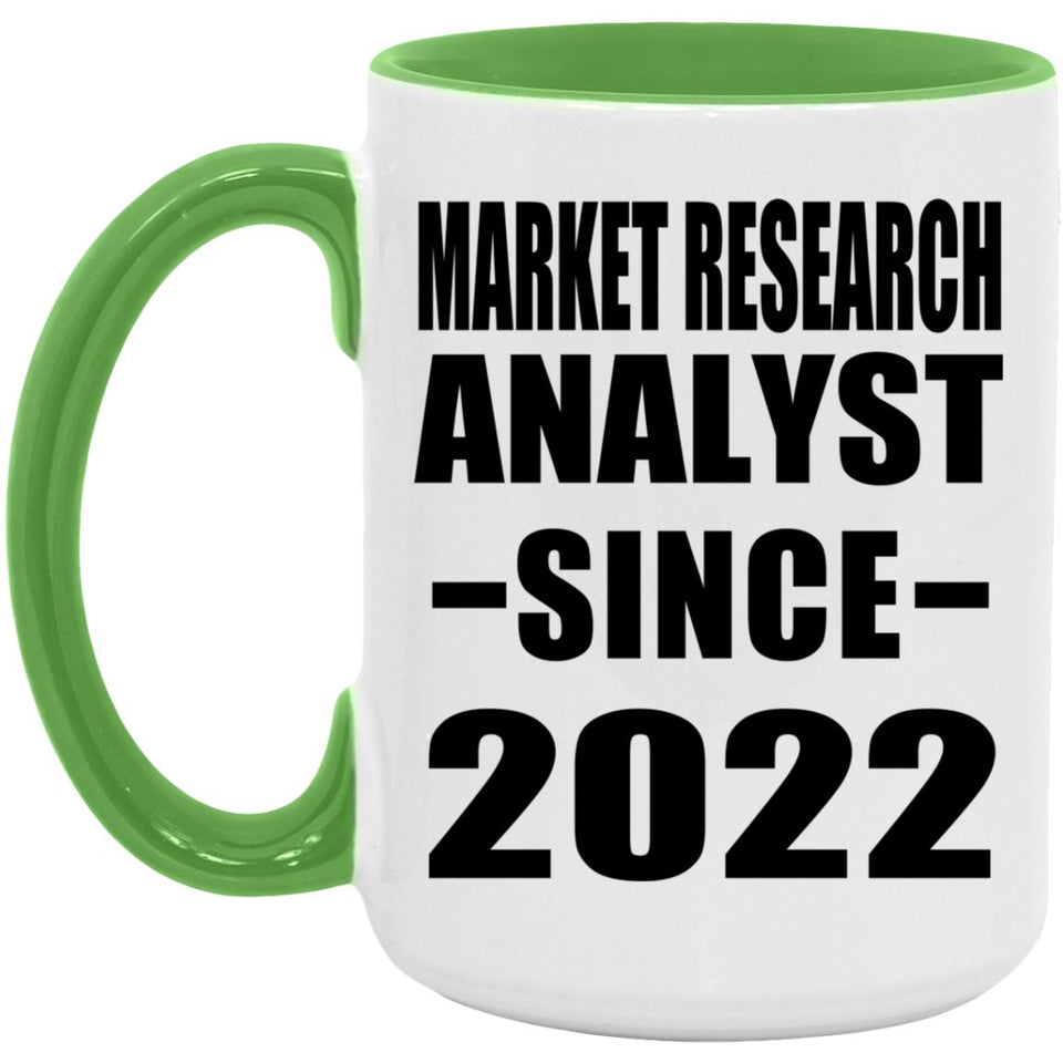 Market Research Analyst Since 2022 - 15oz Accent Mug Green