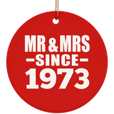 51st Anniversary Mr & Mrs Since 1973 - Circle Ornament