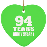 94th Anniversary 94 Years - Heart Ornament