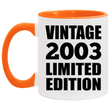 21st Birthday Vintage 2003 Limited Edition - 11oz Accent Mug Orange