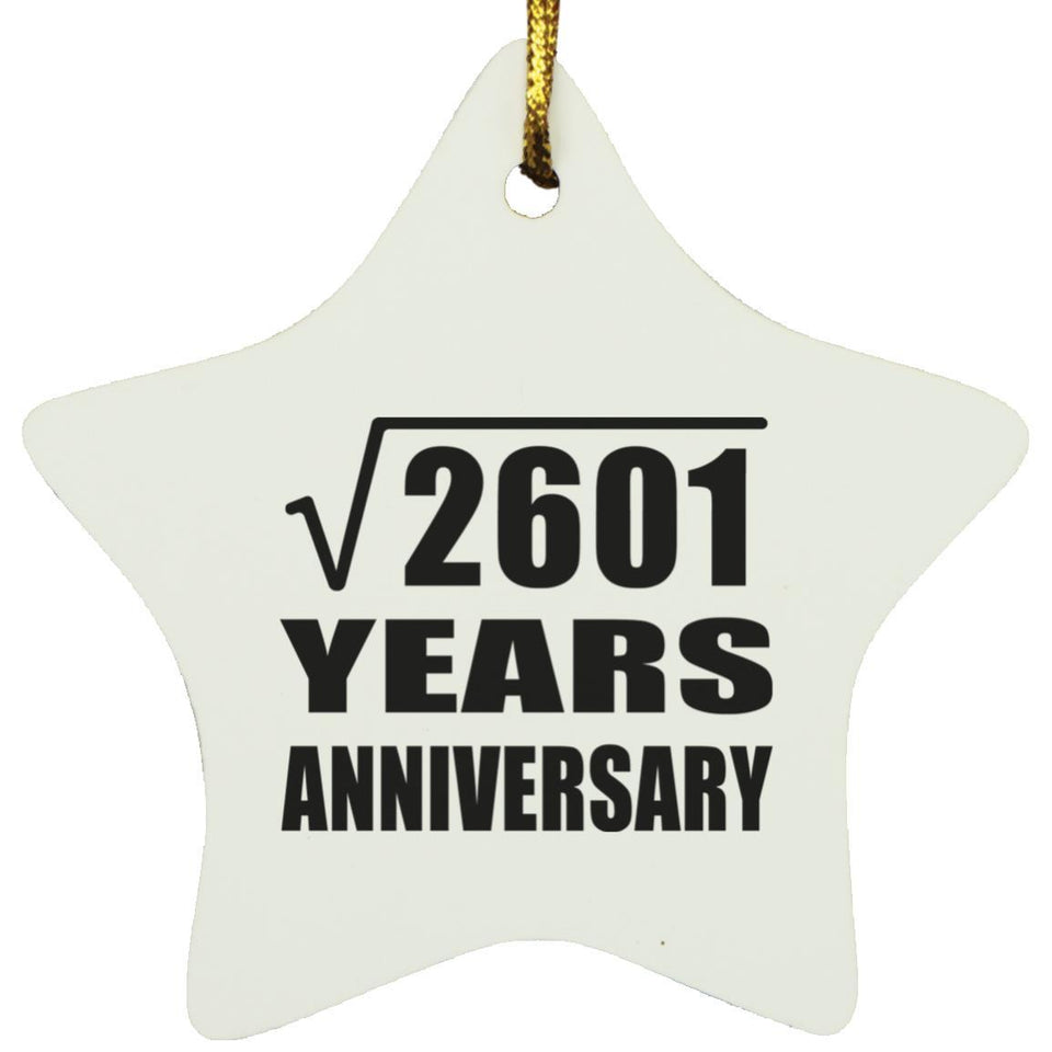 51st Anniversary Square Root of 2601 Years Anniversary - Star Ornament