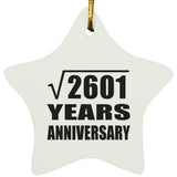 51st Anniversary Square Root of 2601 Years Anniversary - Star Ornament