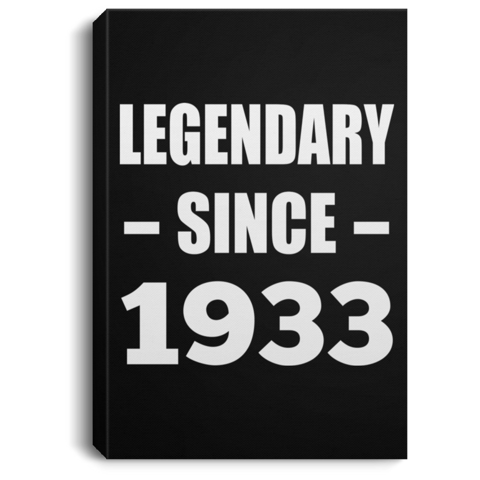 91st Birthday Legendary Since 1933 - Canvas Portrait