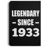 91st Birthday Legendary Since 1933 - Canvas Portrait