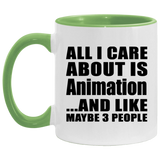 All I Care About Is Animation - 11oz Accent Mug Green