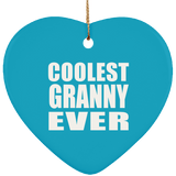 Coolest Granny Ever - Heart Ornament