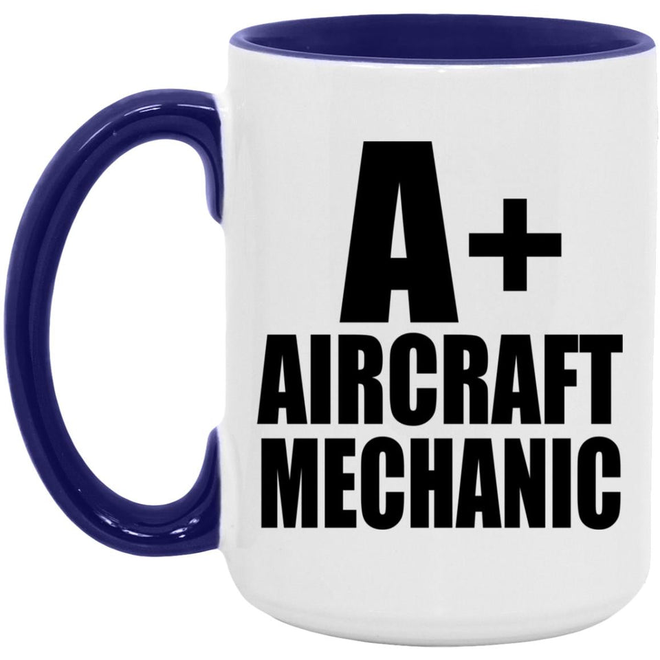 A+ Aircraft Mechanic - 15oz Accent Mug Purple