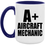 A+ Aircraft Mechanic - 15oz Accent Mug Purple