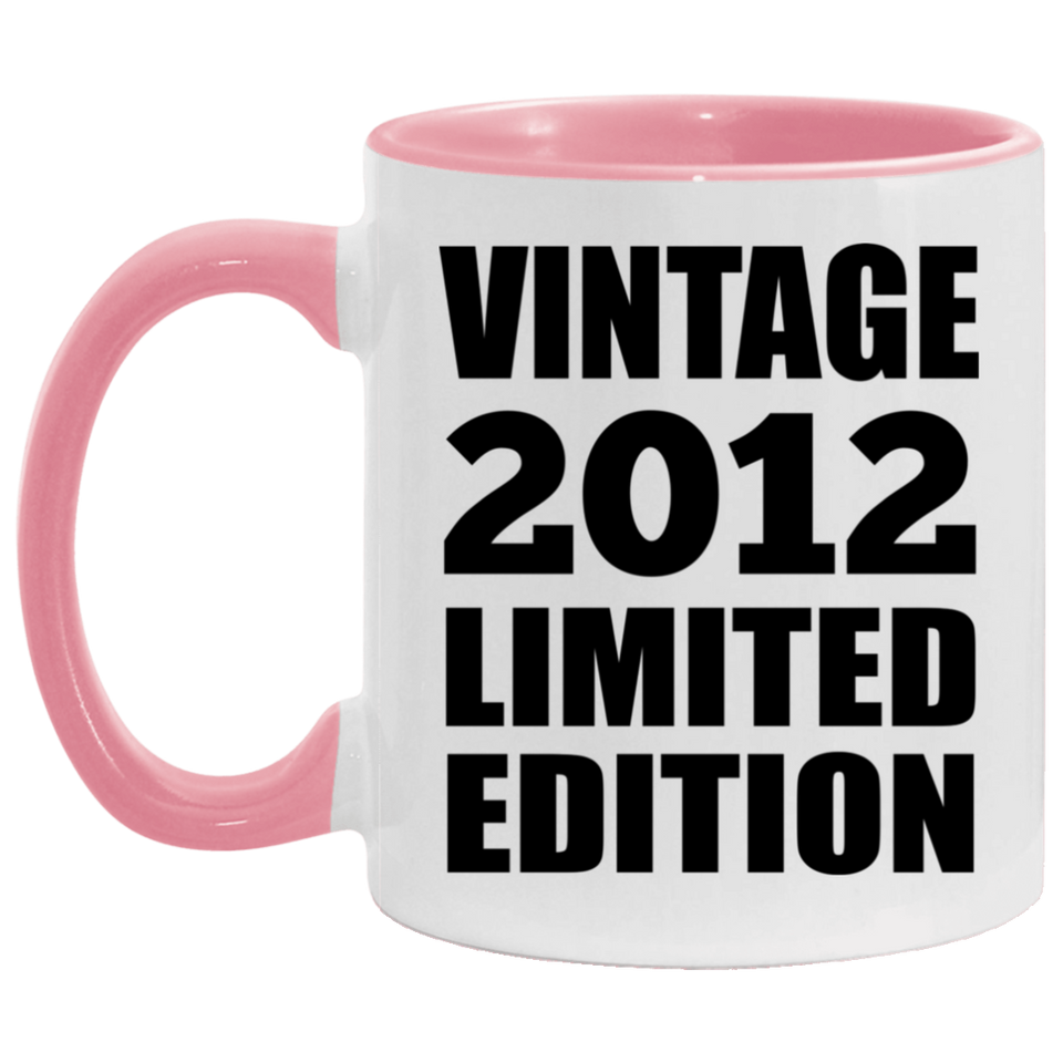 12th Birthday Vintage 2012 Limited Edition - 11oz Accent Mug Pink