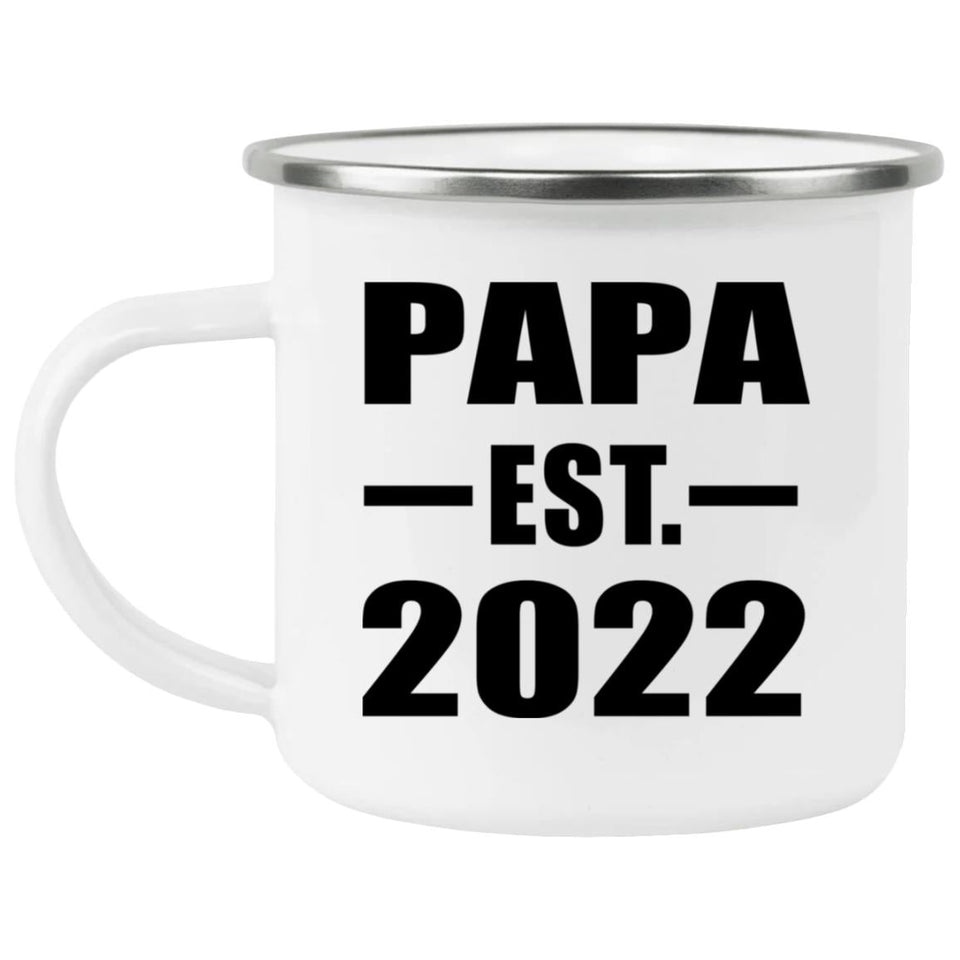 Papa Established EST. 2022 - 12oz Camping Mug