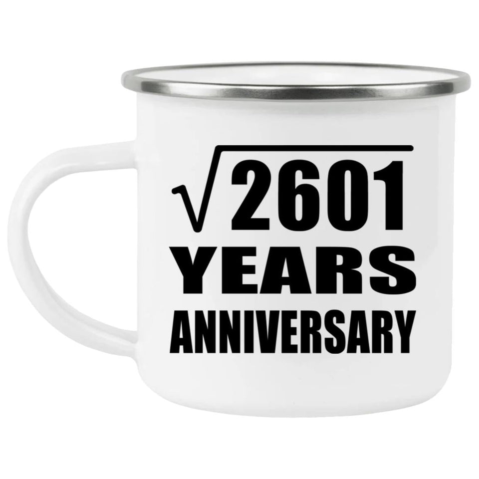 51st Anniversary Square Root of 2601 Years Anniversary - 12oz Camping Mug