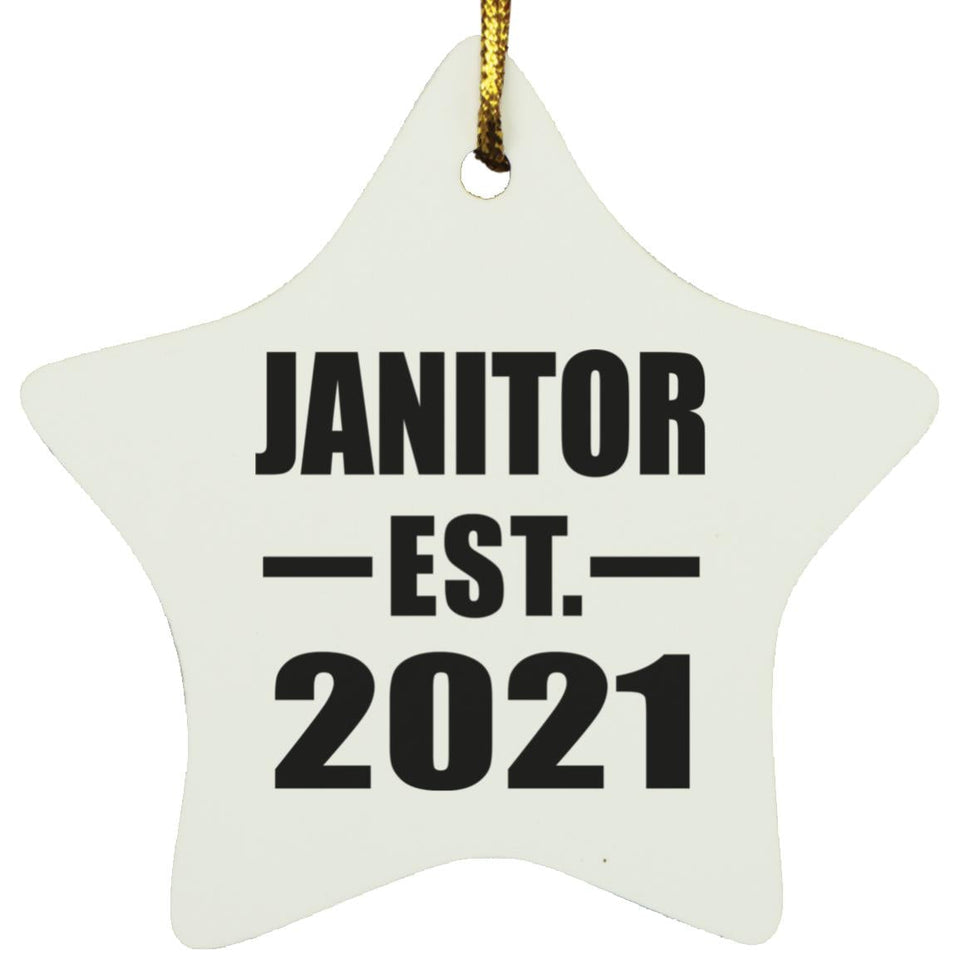Janitor Established EST. 2021 - Star Ornament