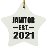 Janitor Established EST. 2021 - Star Ornament