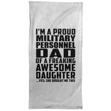 Proud Military Personnel Dad Of Awesome Daughter - Hand Towel