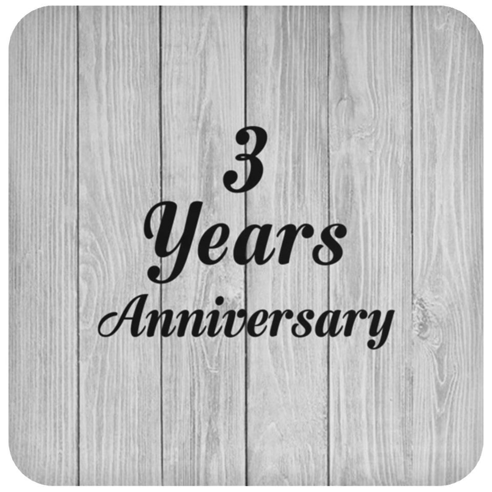 3rd Anniversary 3 Years Anniversary - Drink Coaster F
