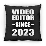 Video Editor Since 2023 - Throw Pillow Black