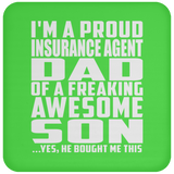 Proud Insurance Agent Dad Of Awesome Son - Drink Coaster