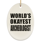 World's Okayest Archeologist - Oval Ornament