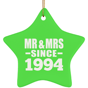 30th Anniversary Mr & Mrs Since 1994 - Star Ornament