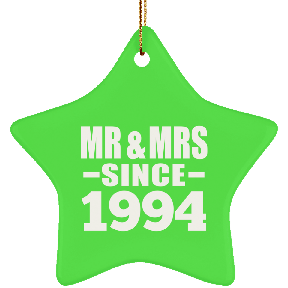 30th Anniversary Mr & Mrs Since 1994 - Star Ornament