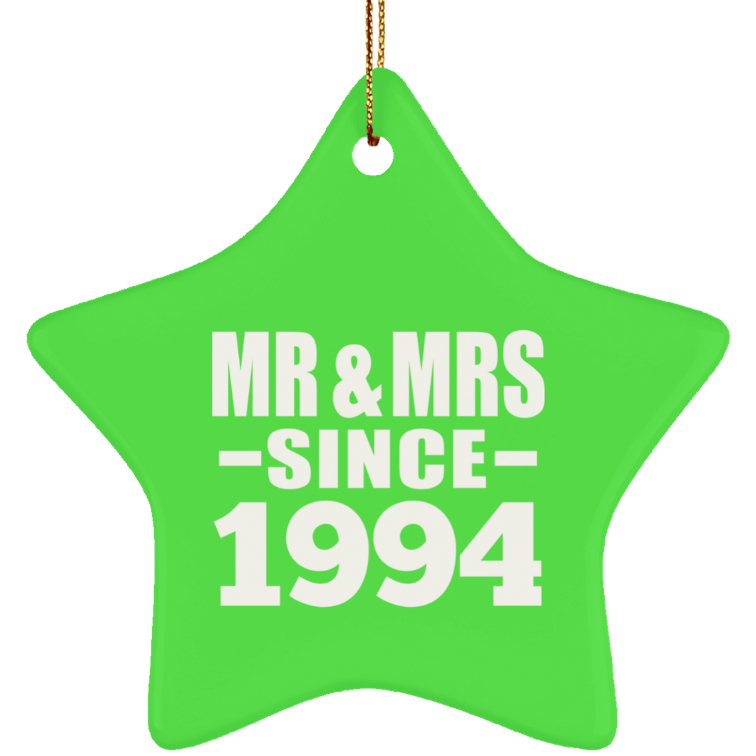 30th Anniversary Mr & Mrs Since 1994 - Star Ornament