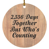 7th Anniversary 2,556 Days Together Who's Counting - Circle Ornament C