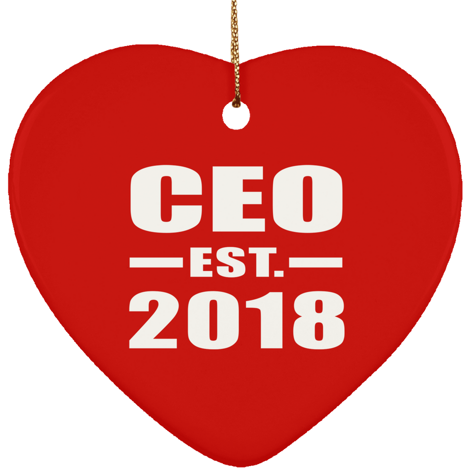 CEO Established EST. 2018 - Heart Ornament