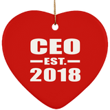 CEO Established EST. 2018 - Heart Ornament