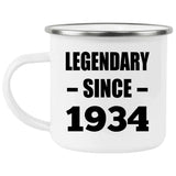 90th Birthday Legendary Since 1934 - 12oz Camping Mug