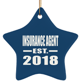 Insurance Agent Established EST. 2018 - Star Ornament