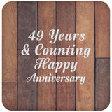 Happy 49th Anniversary 49 Years & Counting - Drink Coaster E
