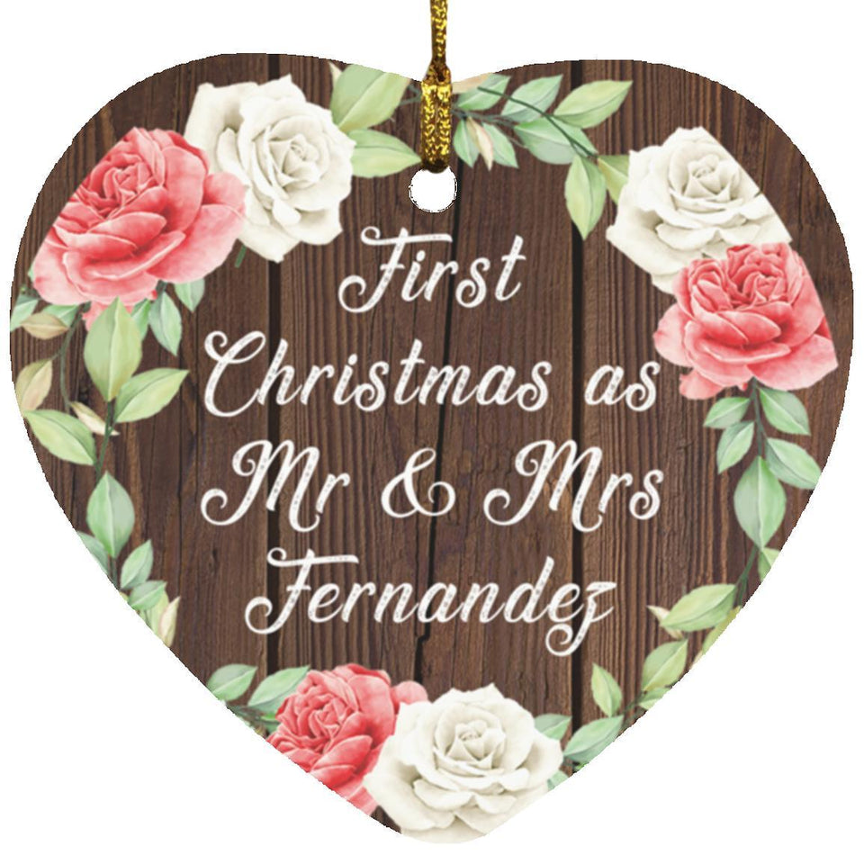 First Christmas As Mr & Mrs Fernandez - Heart Ornament A