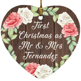 First Christmas As Mr & Mrs Fernandez - Heart Ornament A